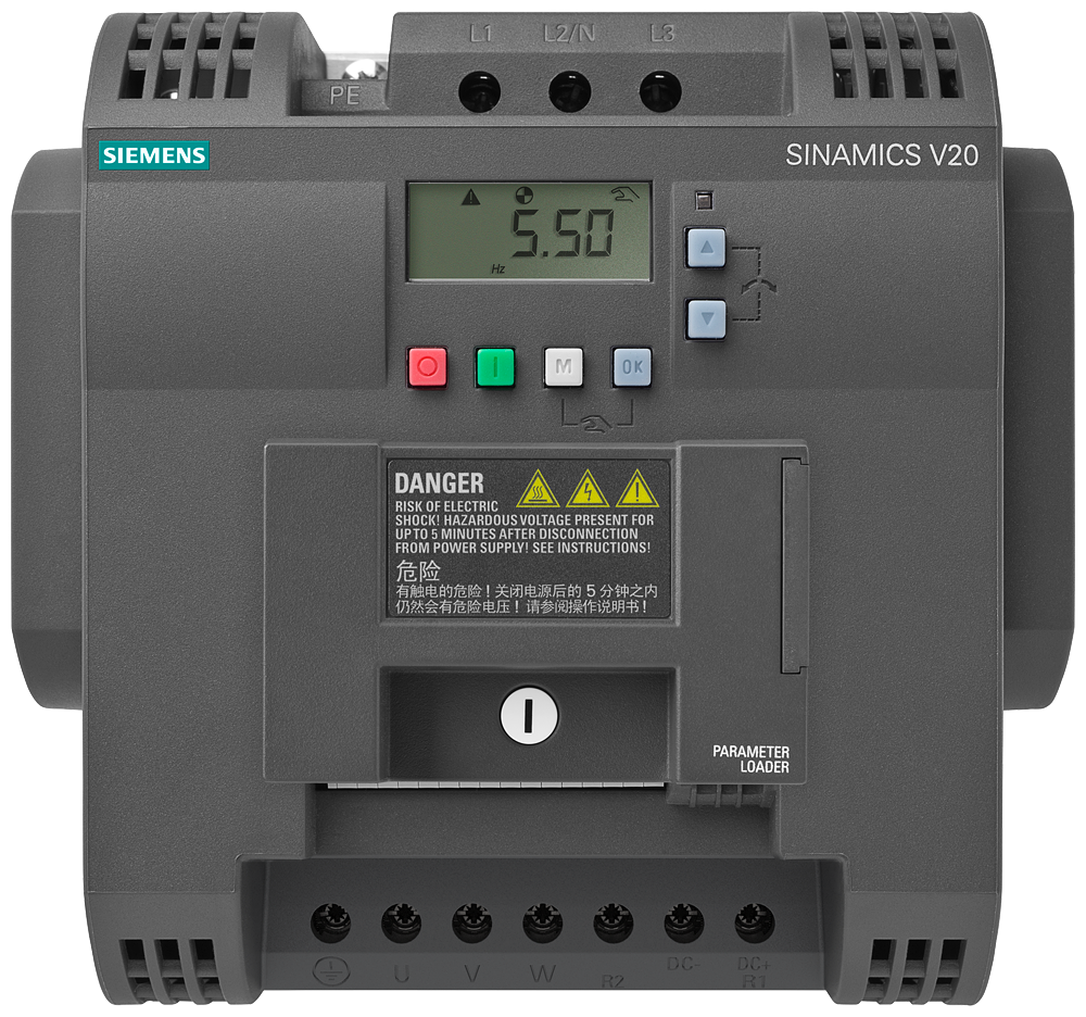 INVERSOR DE FREQUÊNCIA SINAMICS V20 1 CA 200-240 V 0,75 KW IP20 / UL OPEN TYPE FSA 6SL32105BB180AV0 SIEMENS