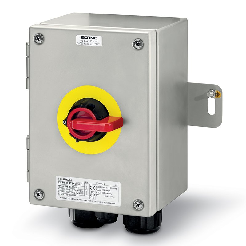 [Imagem do produto INTERRUPTOR/SECCIONADOR COM PORTAFUS. 2P 32A 590.YF322B SCAME]