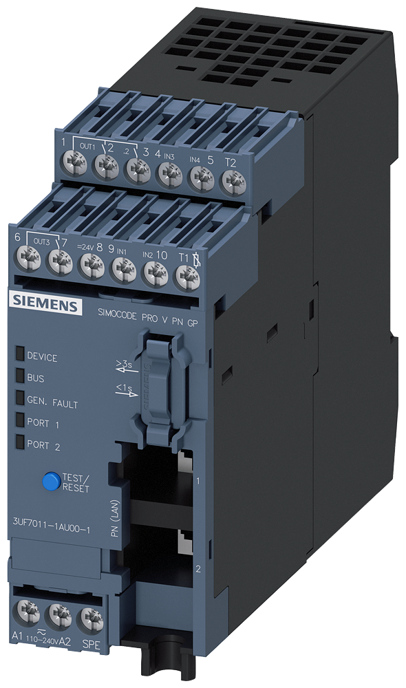 UNIDADE BASE SIMOCODE PRO V PN GP ETHERNET/PROFINET IO 2XRJ45 AC/DC 110-240V 3UF70111AU001-ZI41 SIEMENS