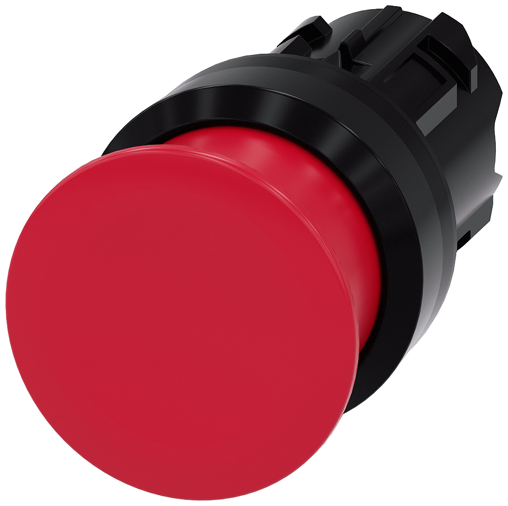 BOTÃO TIPO COGUMELO 22 MM REDONDO PLÁSTICO VERMELHO 30 MM RET 3SU10001AD200AA0-ZY19 SIEMENS