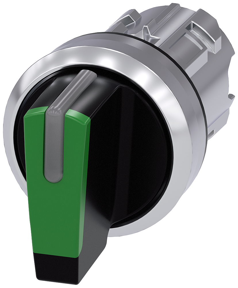 [Imagem do produto INTERRUPTOR COM MANÍPULO, ILUMINÁVEL, 22MM, REDONDO, METAL, ALTO BRILHO, VERD 3SU10522BP400AA0 SIEMENS]