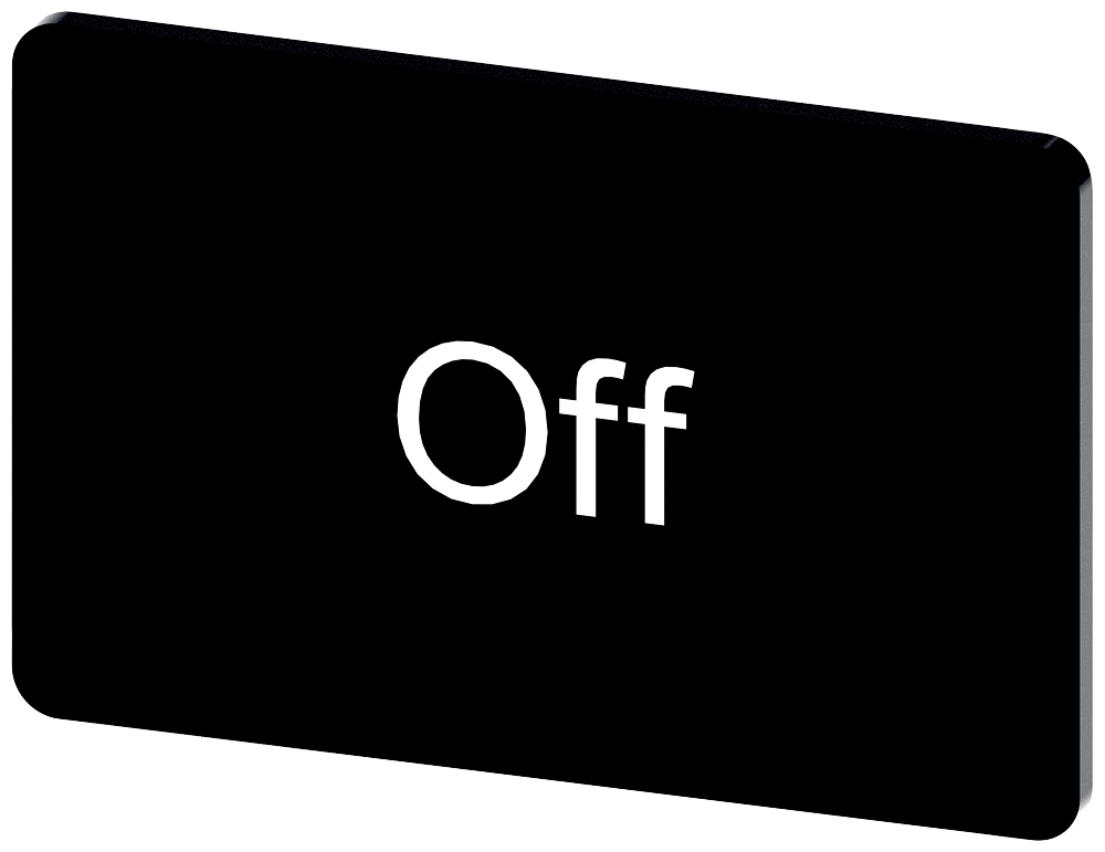 [Imagem do produto PLACA DE IDENTIFICAÇÃO 17,5X27MM, PLACA PRETO, INSCRIÇÃO: OFF 3SU19000AD160DK0 SIEMENS]