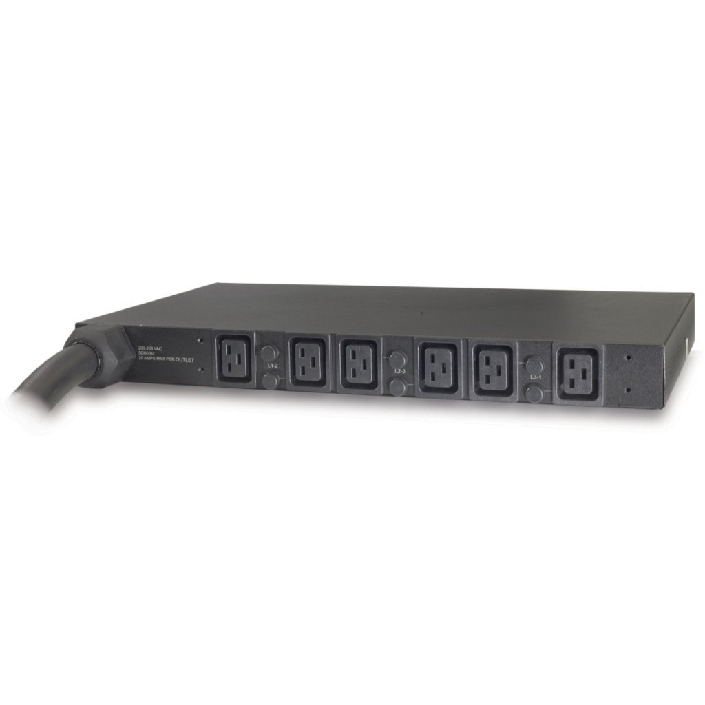 [Imagem PDU (UDE) PARA RACK BÁSICA DE 1 U 14 4 KW 208 V (6) C19 AP7516 SCHNEIDER]