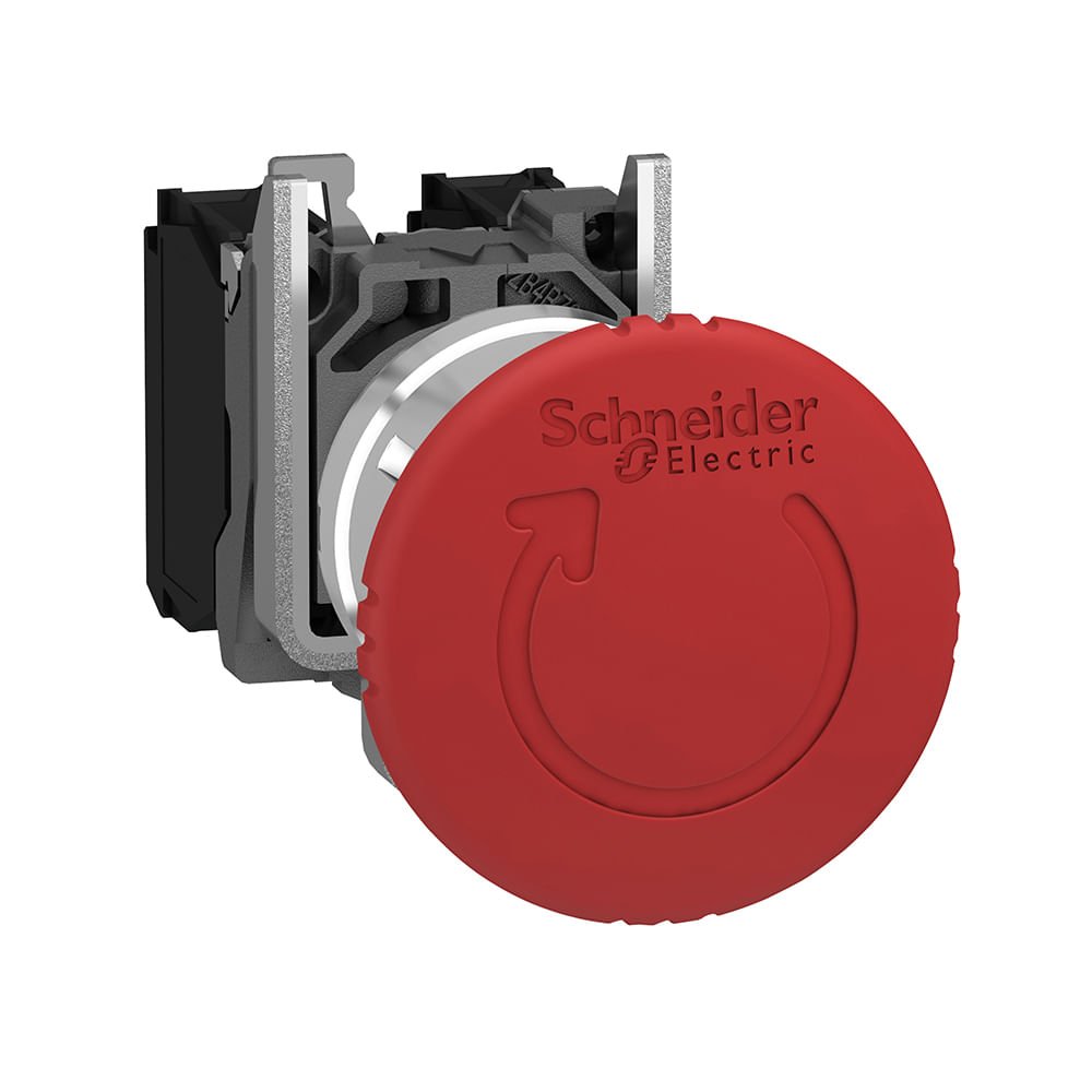 [Imagem BOTÃO DE EMERGÊNCIA METÁLICO Ø22MM COGUMELO Ø40MM VERMELHO NA+2NF XB4BS84441 SCHNEIDER]