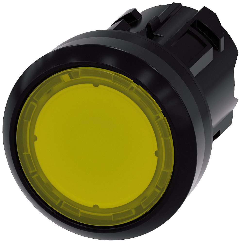 BOTÃO ILUMINADO 22 MM REDONDO PLÁSTICO AMARELO BOTÃO DE PRESSÃO PLANO 3SU10010AA300AA0-ZY13 SIEMENS