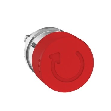 [Imagem CABEÇOTE PARA BOTÃO DE EMERGÊNCIA Ø22MM METÁLICO GIRAR PARA DESTRAVAR COGUMELO Ø30MM VERMELHO ZB4BS834 SCHNEIDER]