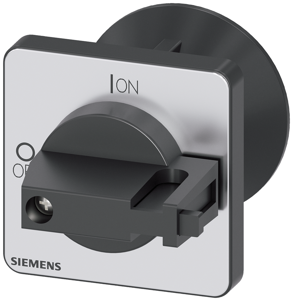 MANÍPULO PRETO 48X48 MM FIXAÇÃO FRONTAL FIXAÇÃO DE ORIFÍCIO CENTRAL 22,5 MM 3LD93434C SIEMENS