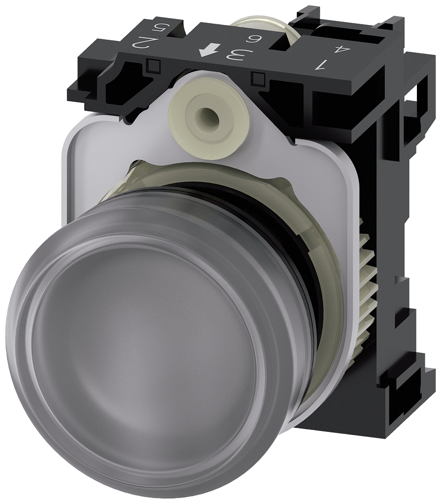INDICADOR LUMINOSO 22 MM REDONDO PLÁSTICO TRANSPARENTE LENTE PLANO COM 3SU11036AA701AA0-ZY12 SIEMENS