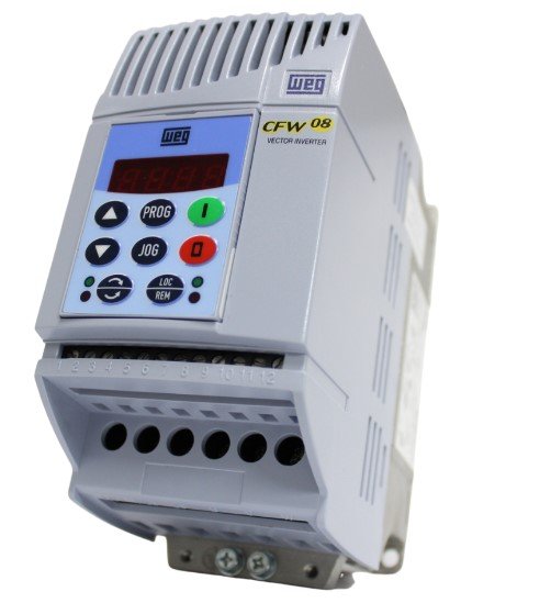 [Imagem INVERSOR DE FREQUÊNCIA TRIFÁSICO 1,5KW 4,3A 380/480V 50/60HZ CFW080043T3848PSZ 10413473 WEG]