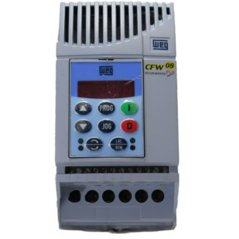 [Imagem INVERSOR DE FREQUÊNCIA TRIFÁSICO 0.75KW 4A 200/240V 50/60HZ CFW080040B2024PSZ WEG]