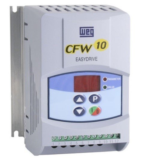 [Imagem INVERSOR DE FREQUÊNCIA TRIFÁSICO 7.4KW 4A 200/240V 50/60HZ CFW100040S2024PSZ WEG]
