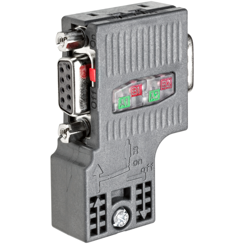 [Imagem CONECTOR PARA PROFIBUS 12 MBIT/S SAÍDA CABO 90 GRAUS SIMATIC DP 6ES79720BB520XA0 SIEMENS]
