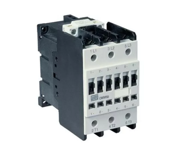 [Imagem CONTATOR 3P 50A 220VCA 3NA 50/60HZ CWM500030D23 10045516 WEG]