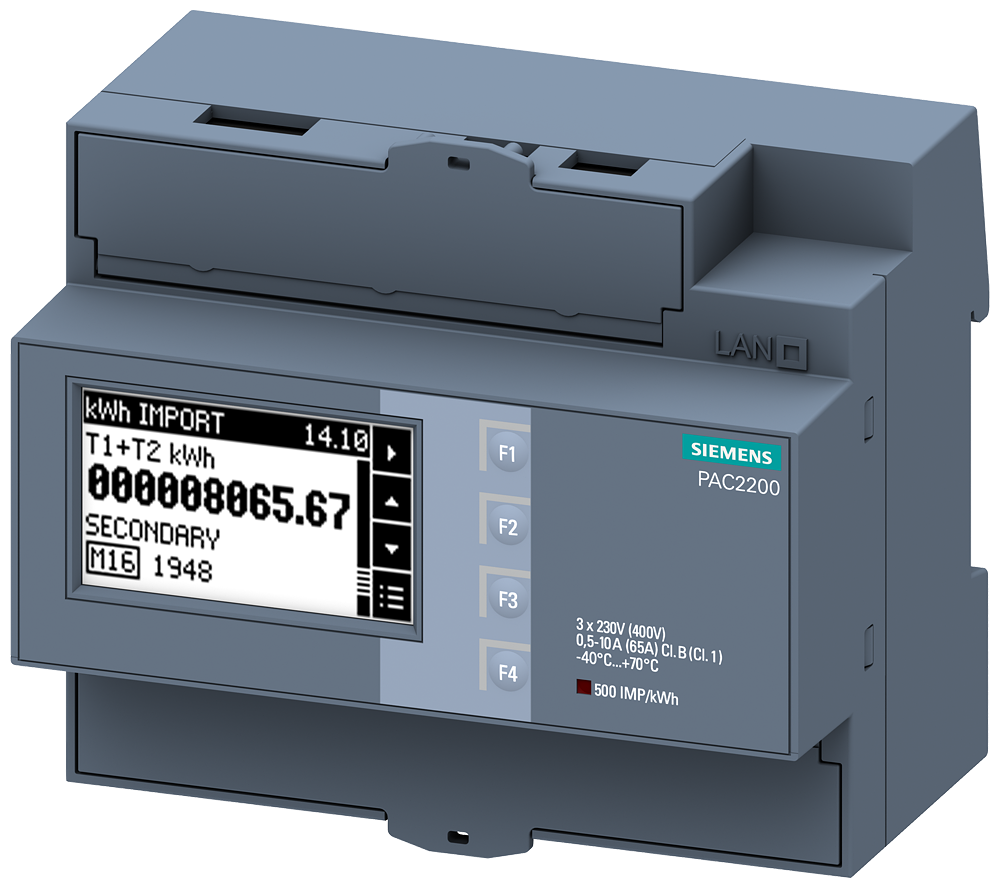INSTRUMENTO DE MEDIÇÃO SENTRON 7KM PAC2200 TRIFÁSICO 65 A TRILHO DIN MODB 7KM22002EA401HA1 SIEMENS