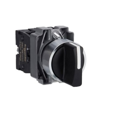 [Imagem do produto EASY HARMONY XB2 SELECTOR SWITCH METAL BLACK Ø22 2 POSITIONS STAY PUT 1 NO + 1 NC XB2BD25C SCHNEIDER]