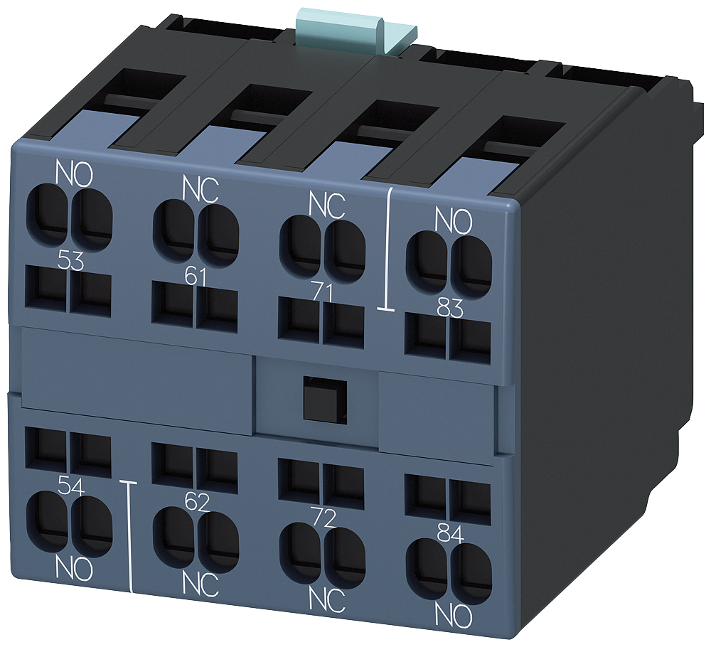 INTERRUPTOR AUXILIAR 2NA+2NF NÚMEROS DE ORDEM 5-8 DIN EN50012 4 POLOS 3RH19212XA220MA0 SIEMENS