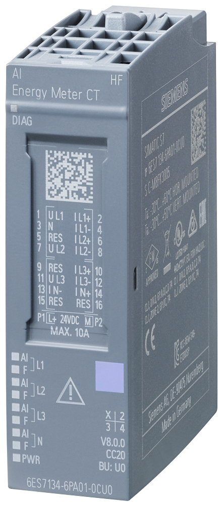 [Imagem do produto MÓDULO DE ENTRADA ANALÓGICA SIMATIC ET 200SP 6ES71346PA010CU0 SIEMENS]