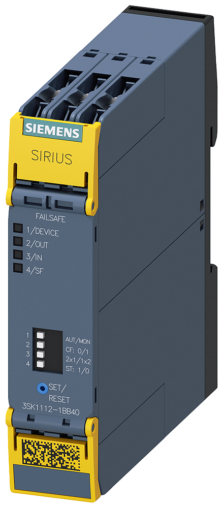 [Imagem RELÉ DE SEGURANÇA BÁSICO SIRIUS 24V DC 3SK11121BB40 SIEMENS]
