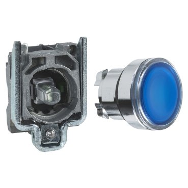 [Imagem BOTÃO 22MM METÁLICO LUMINOSO LED 24VCA C XB4BW36B1 SCHNEIDER]