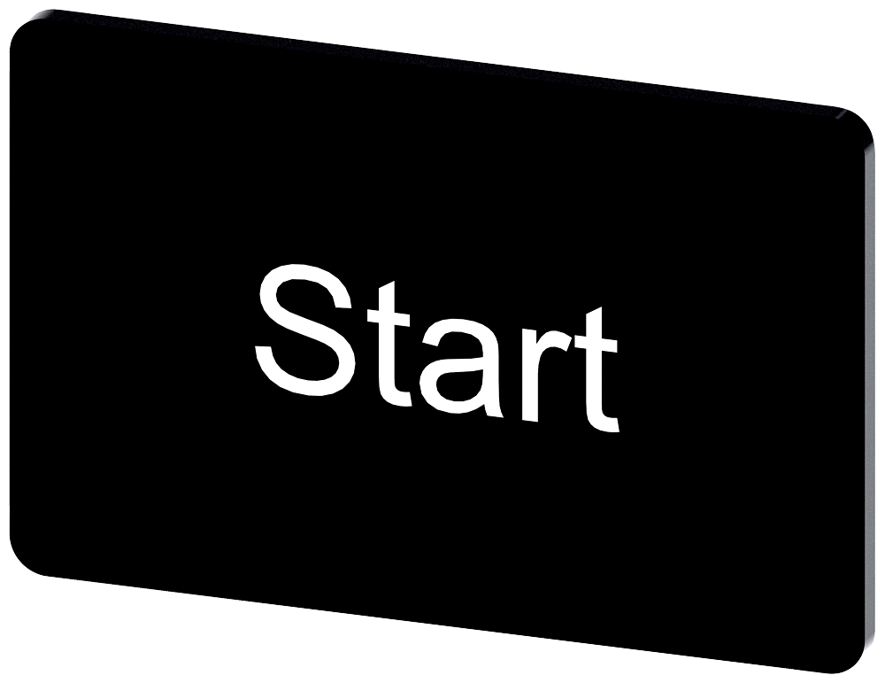 [Imagem do produto PLACA DE IDENTIFICAÇÃO 17,5X27MM, PLACA PRETO, INSCRIÇÃO: START 3SU19000AD160DT0 SIEMENS]