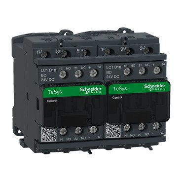 [Imagem do produto CHAVE REVERSORA TRIPOLAR 18A 1NA+1NF 24VCC LC2D18BD SCHNEIDER]