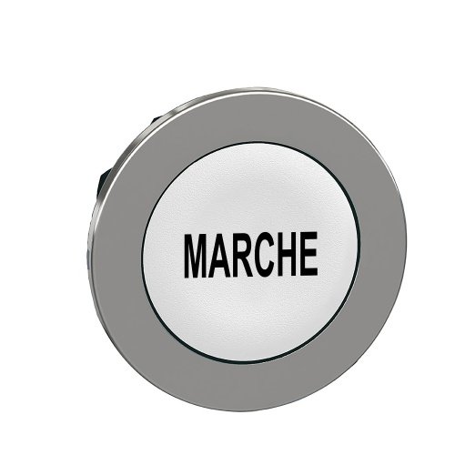 [Imagem CABEÇOTE PARA BOTÃO FACEADO Ø30MM METÁLICO RETORNO POR MOLA BRANCO MARCHE ZB4FA142 SCHNEIDER]