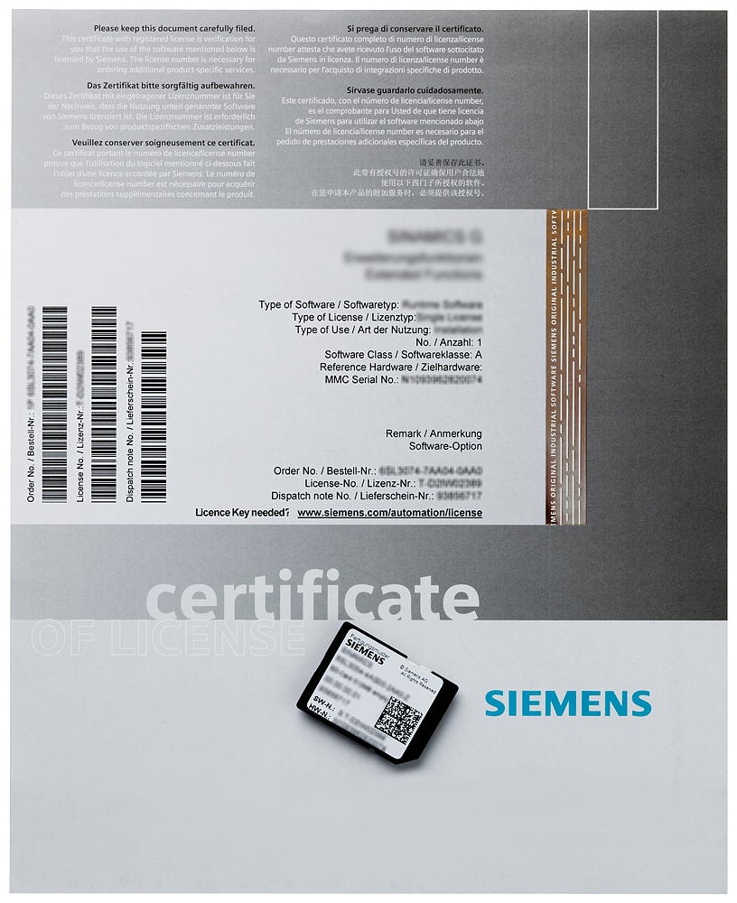 828D CNC SOFTWARE V5.2 TURNING SW24X 6FC58351GY500YA0 SIEMENS