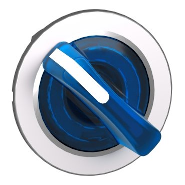 [Imagem CABEÇOTE PARA CHAVE SELETORA LUMINOSA FACEADA Ø30MM METÁLICO 2 POSIÇÕES FIXAS AZUL ZB4FK1263 SCHNEIDER]
