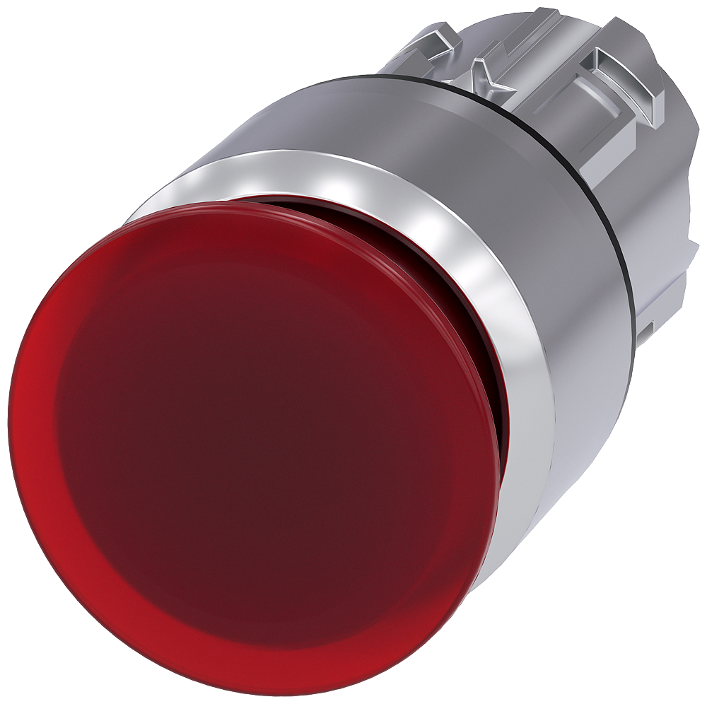 BOTÃO LUMINOSO EM FORMA DE COGUMELO 22 MM REDONDO METAL DE ALTO BRILHO V 3SU10511AA200AA0-ZY13 SIEMENS