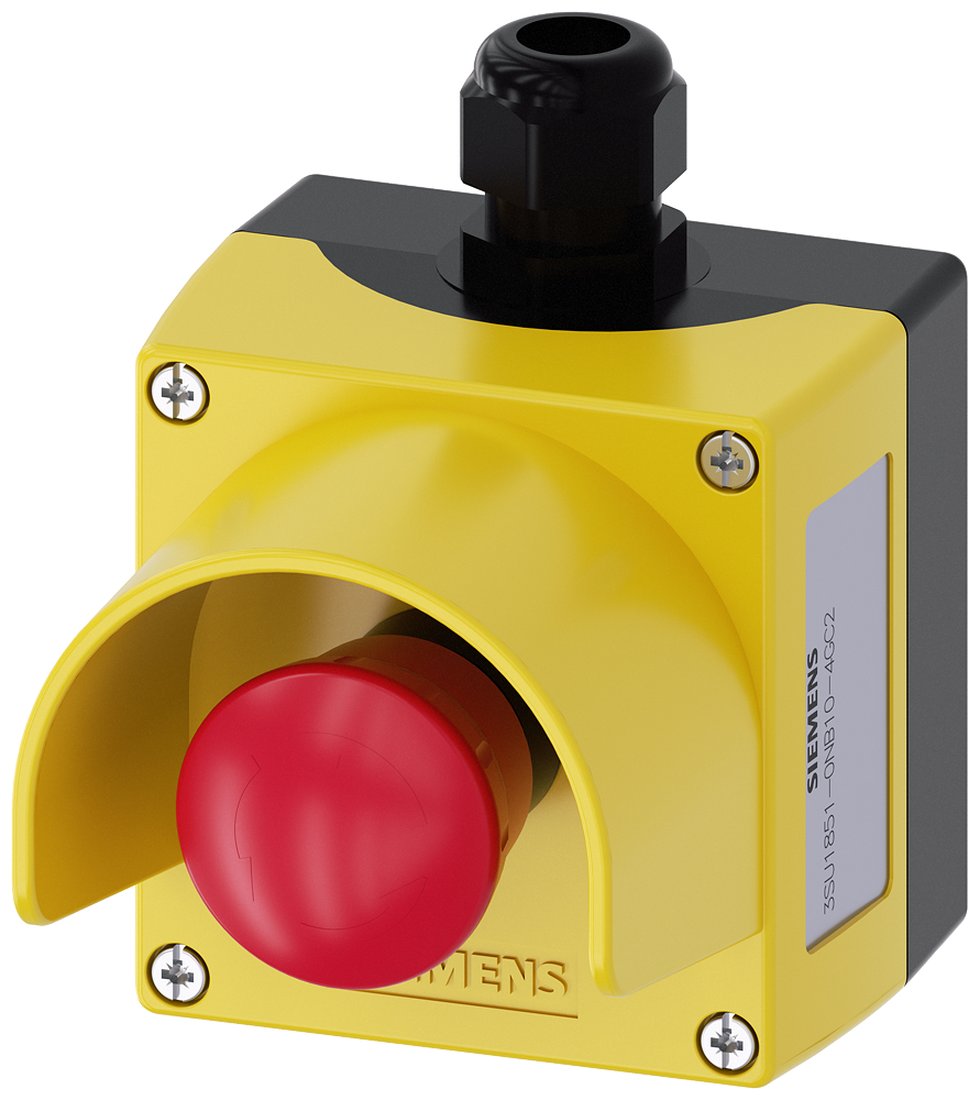 CAIXA DE AS-INTERFACE PARA APARELHOS DE COMANDO 22MM METAL AMARELO REBORDO 3SU18510NB104GC2 SIEMENS