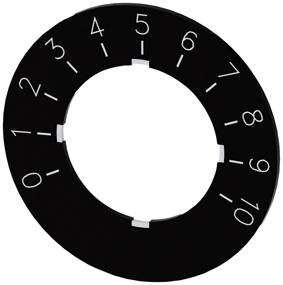 [Imagem do produto PLACA DE IDENTIFICAÇÃO PARA POTENCIÔMETRO, PLACA PRETO, INSCRIÇÃO BRANCO, 0-10 3SU19000BG160SA0 SIEMENS]