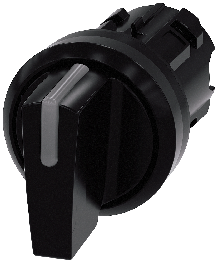 [Imagem do produto INTERRUPTOR COM MANÍPULO, ILUMINÁVEL, 22MM, REDONDO, PLÁSTICO, PRETO, MANÍPUL 3SU10022BP100AA0 SIEMENS]