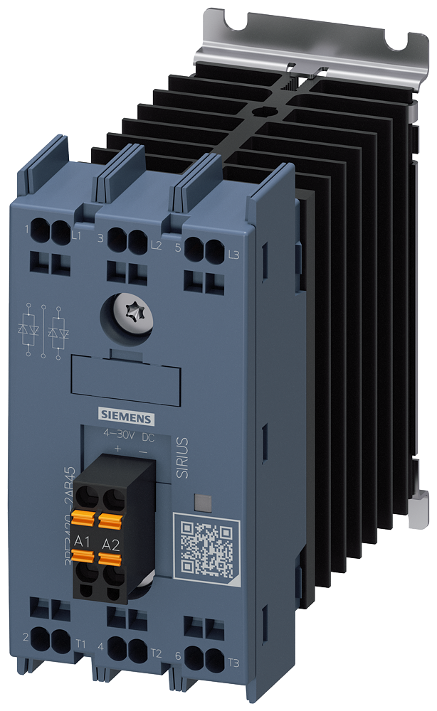 CONTATOR A SEMICONDUTOR DE 3 POLOS AC-1/20 A/40 °C 48-600 V / 4-30 V CC TER 3RF34202AB45 SIEMENS