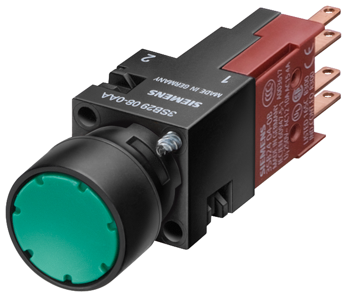 BOTÃO DE PRESSÃO ILUMINADO 16MM REDONDO PLÁSTICO AZUL 3SB22260AF01 SIEMENS