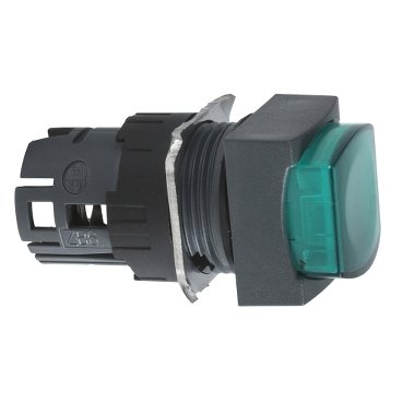 [Imagem CABEÇOTE PARA BOTÃO LUMINOSO Ø16MM PLÁSTICO SALIENTE QUADRADO VERDE ZB6CE3 SCHNEIDER]