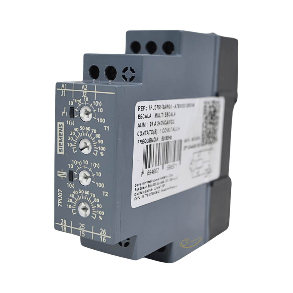 [Imagem RELÉ TEMPORIZADOR 7PU07 94 - 240VCA/24V 0,1S - 100H BR4:7PU07513AW00 A7B10001295748 SIEMENS]