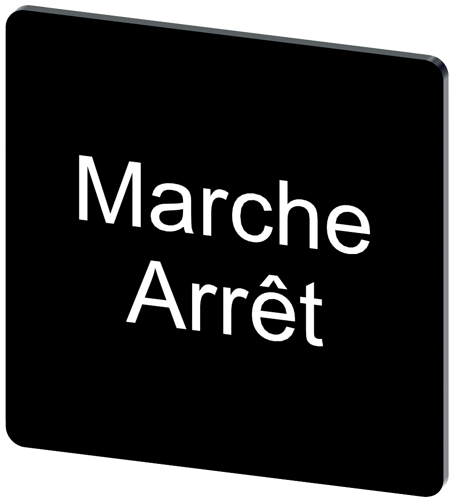 PLACA DE IDENTIFICAÇÃO 27X27MM PLACA PRETO INSCRIÇÃO: ARRET-MARCHE 3SU19000AE160GU0 SIEMENS