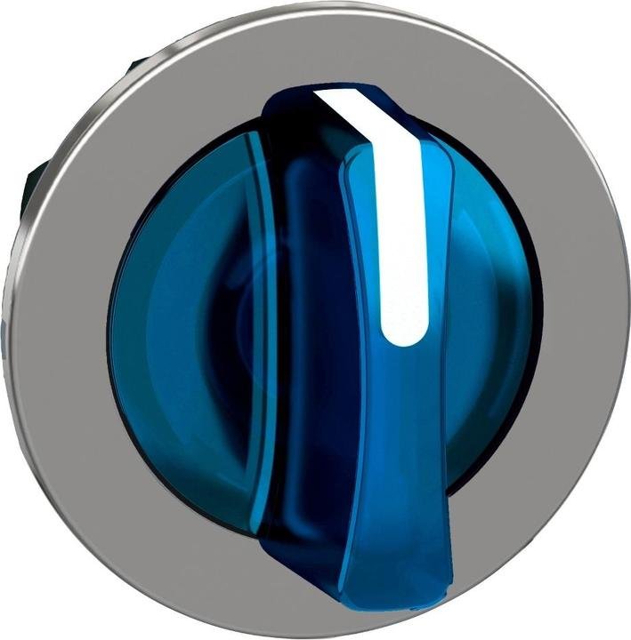 [Imagem CABEÇOTE PARA CHAVE SELETORA LUMINOSA FACEADA Ø30MM METÁLICO 3 POSIÇÕES RETORNO POR MOLA AZUL ZB4FK1763 SCHNEIDER]