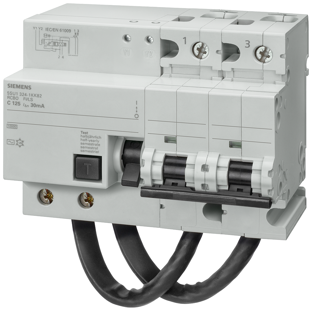 DISJUNTOR DIFERENCIAL/DE POTÊNCIA 10 KA 2P TIPO A 30 MA B-CHAR IN: 125 5SU13246KK82 SIEMENS