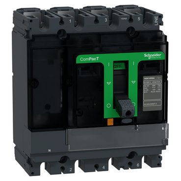 [Imagem do produto INTERRUPTOR NSX100NA 100A TETRAPOLAR C104100S SCHNEIDER]