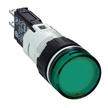 [Imagem do produto SINALIZADOR 16MM PLASTICO REDONDO LED 1224VCA CC VERDE XB6AV3BB SCHNEIDER]