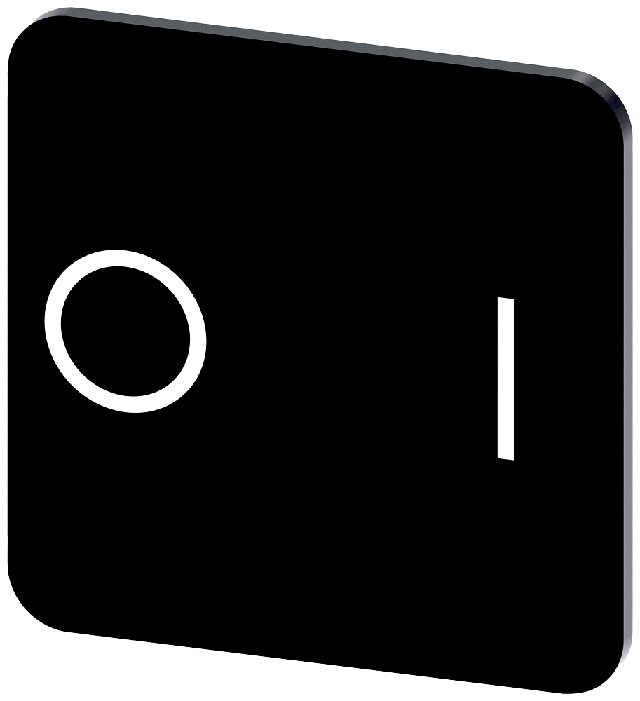 [Imagem do produto PLACA DE IDENTIFICAÇÃO 22X22MM, PLACA PRETO, SÍMBOLO: O* I 3SU19000AF160QG0 SIEMENS]