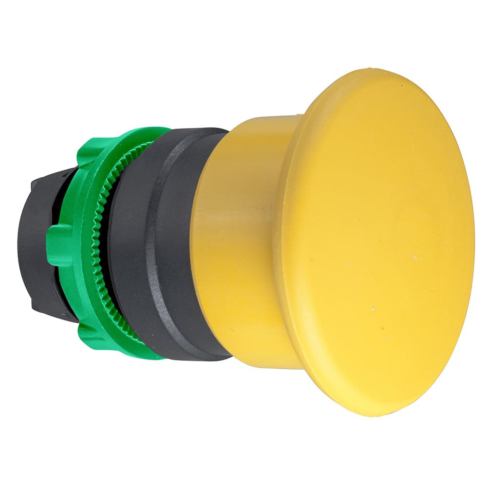 [Imagem CABEÇOTE PARA BOTÃO Ø22MM PLÁSTICO, RETORNO POR MOLA COGUMELO Ø40MM AMARELO ZB5AC5 SCHNEIDER]