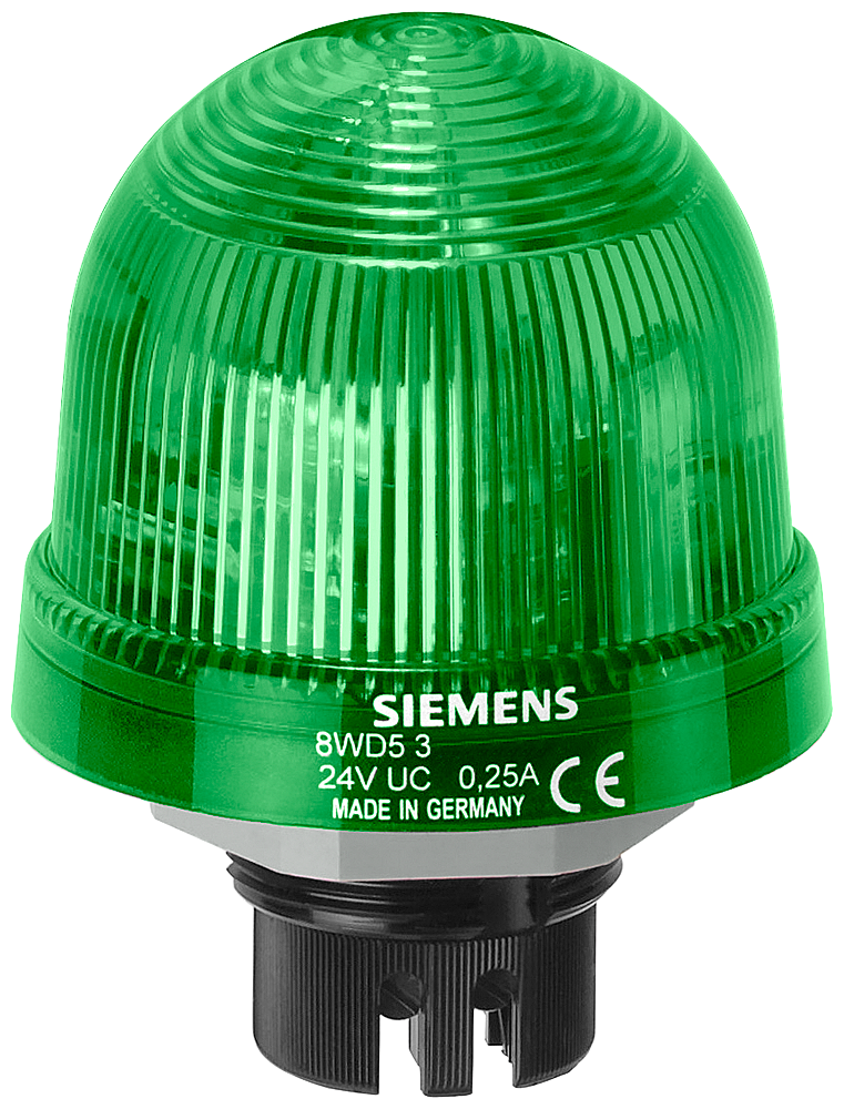 [Imagem do produto LÂMPADA DE MONTAGEM ELEMENTO DE LUZ PERMANENTE LED, 24V UC VERDE 8WD53205AC SIEMENS]