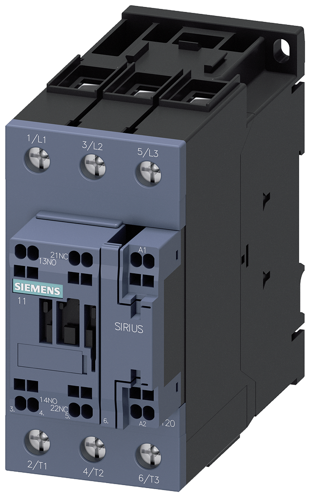 CONTATOR AC-3E 40A/18,5KW/400V 3 POLOS AC/DC20-33V 1NA+1NF CALHA DE LI 3RT20353NB30-ZX95 SIEMENS