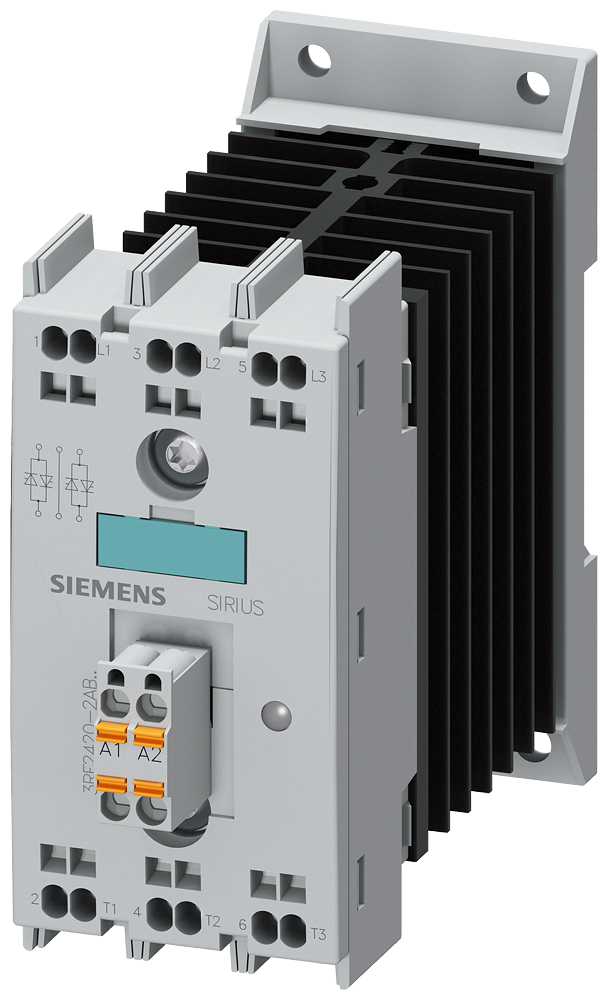 CONTATOR A SEMICONDUTOR 3RF2 TRIFÁSICO CA51 20A 48-600V/230V CA CONTROLADO P 3RF24202AB55 SIEMENS