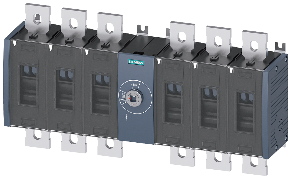 SECCIONADOR DE CORTE EM CARGA 800A TAM. 4 DE 6 POLOS CC ACIONAMENTO FRONTAL 3KD48600QE200 SIEMENS