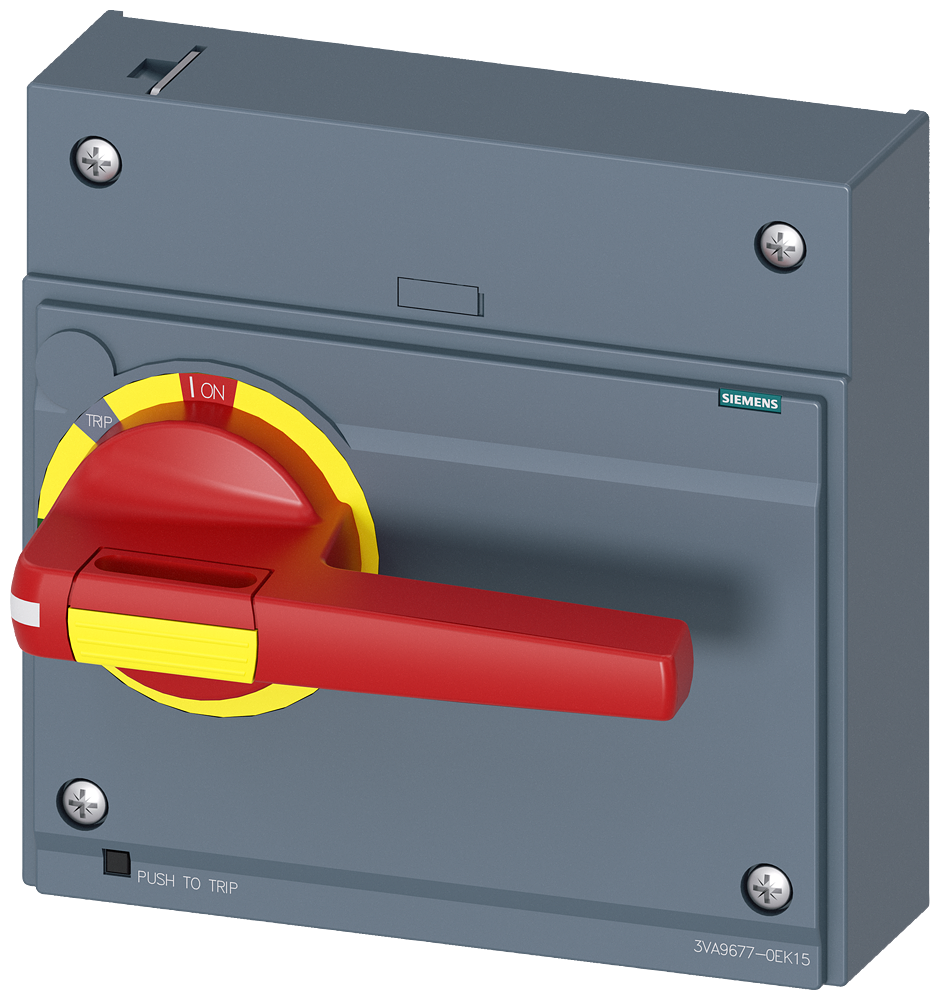 ACIONAMENTO GIRATÓRIO FRONTAL DE DESLIGAMENTO DE EMERGÊNCIA IEC IP30/40 PARA 3VA96770EK15 SIEMENS