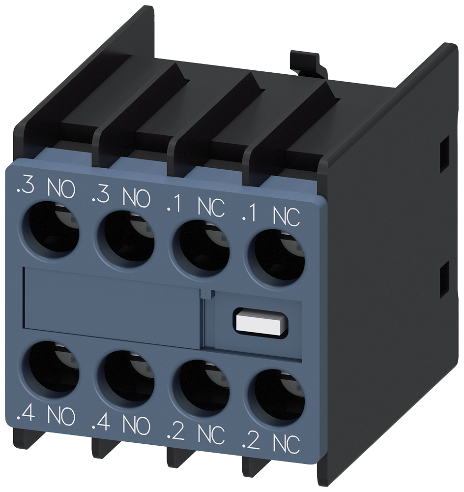 INTERRUPTOR AUXILIAR 2NA+2NF PASSAGENS DE CORRENTE: 1NA 1NA 1NF 1NF, 3RH29111FA220MA0 SIEMENS