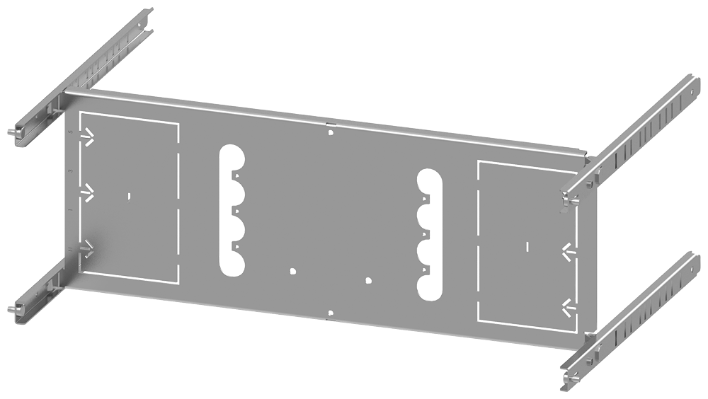 PLACA DE MONTAGEM 3VA12 (250A) DE 4 POLOS BASE PLUG-IN UNIDADE CORREDIÇA 8PQ60008BA06 SIEMENS